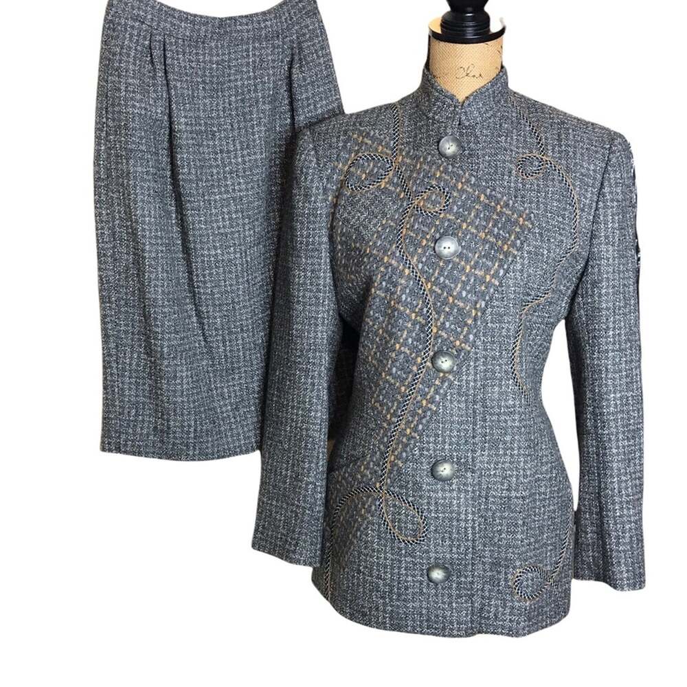 Koos Van Den Akker Size 2 Vintage 2-Piece Wool Collage Patchwork Suit